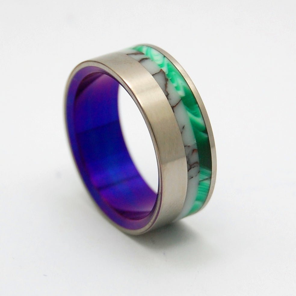 Bucking Horse Palace | Men's Wild Horse Jasper Stone, Vintage Resin & Titanium Wedding Ring - Minter and Richter Designs