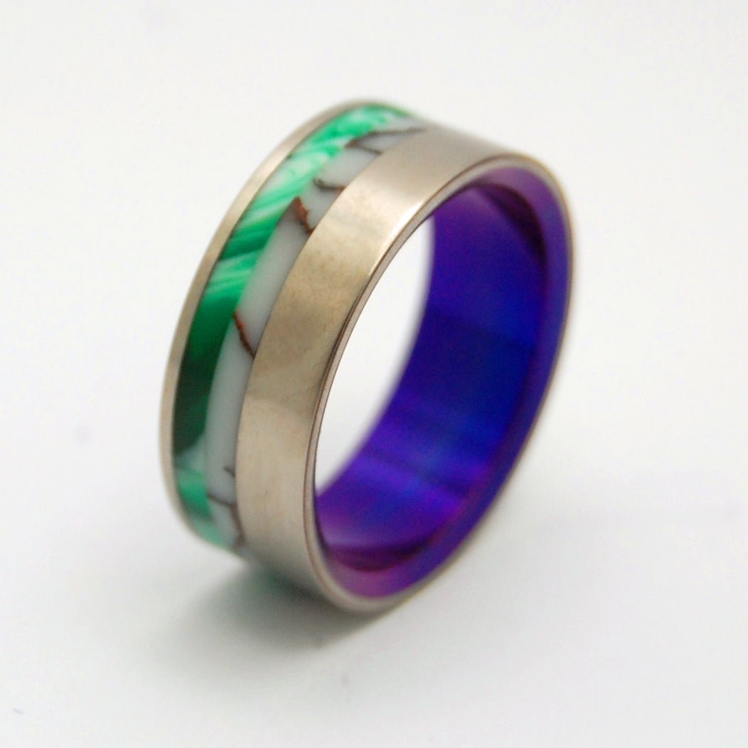Bucking Horse Palace | Men's Wild Horse Jasper Stone, Vintage Resin & Titanium Wedding Ring - Minter and Richter Designs