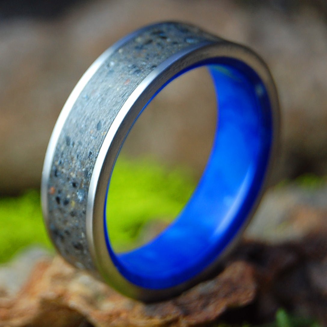 C Street Beach NJ | Men's Beach Sand, Costa Rica Lava, Sodalite & Titanium Wedding Ring - Minter and Richter Designs