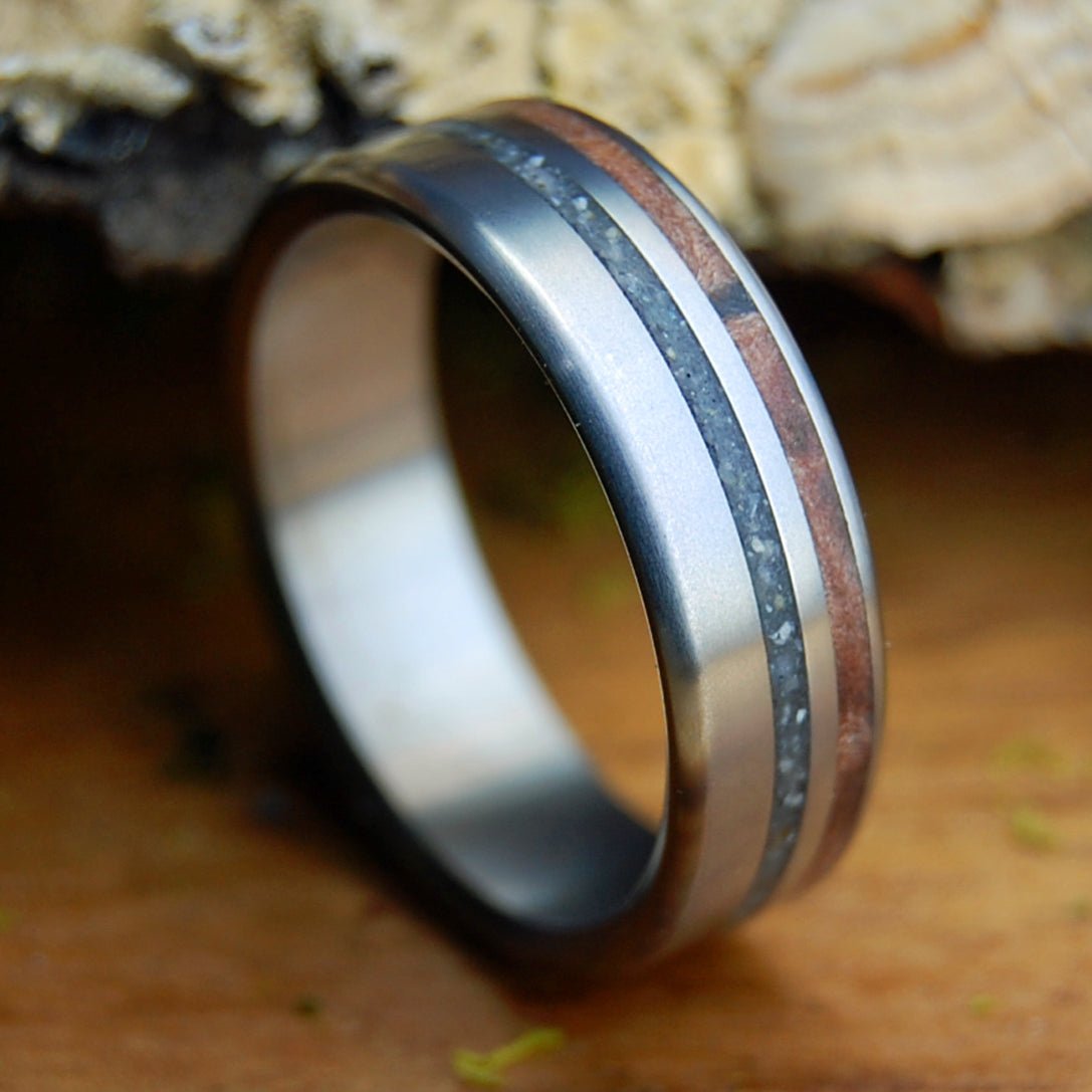 CALIFORNIA OYSTER | Oyster Shells & Carmel CA Beach Sand - Unique Wedding Ring - Wedding Ring - Minter and Richter Designs