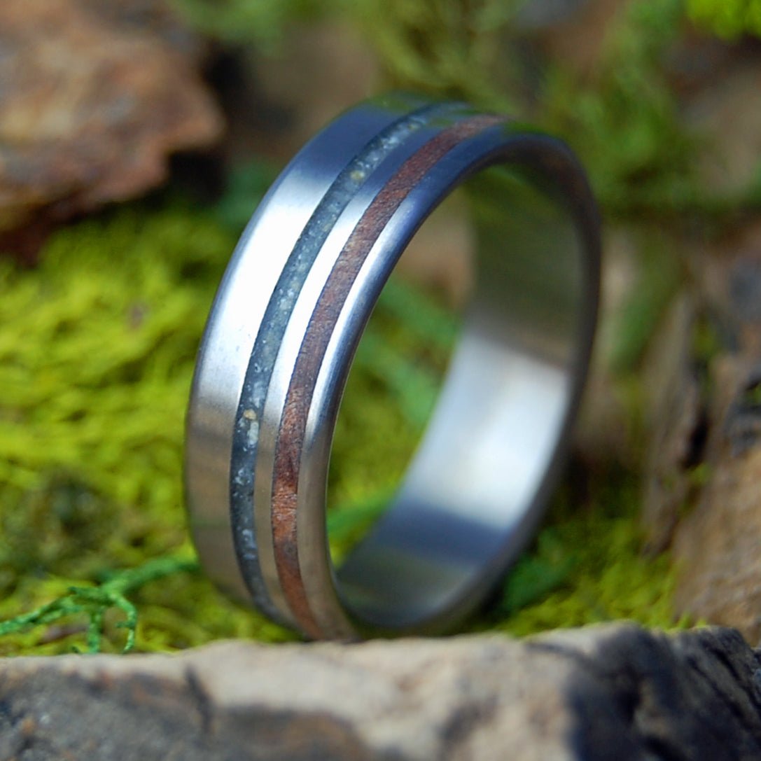 CALIFORNIA OYSTER | Oyster Shells & Carmel CA Beach Sand - Unique Wedding Ring - Wedding Ring - Minter and Richter Designs