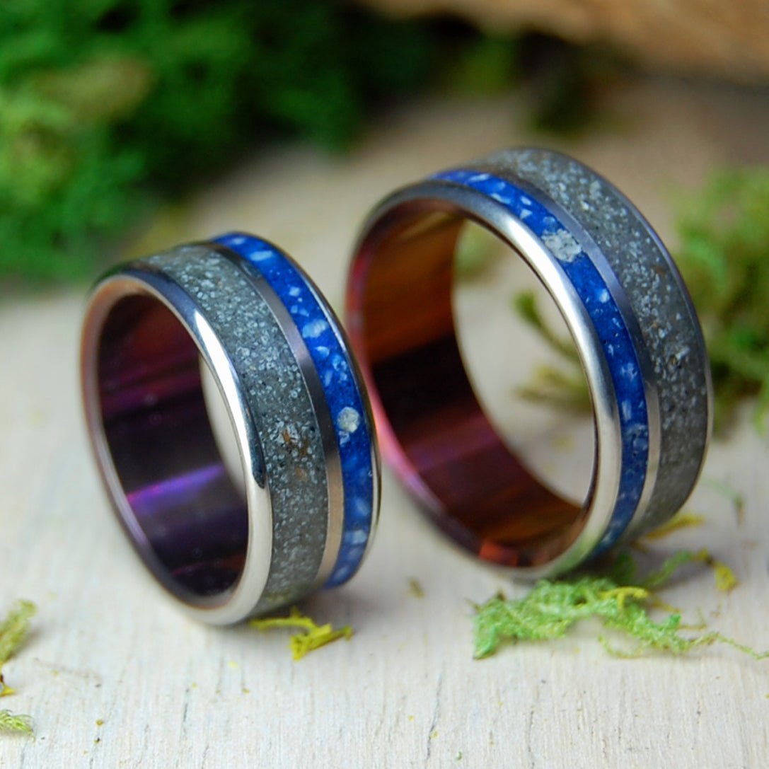 Carolina In My MInd | Holden NC Beach Sand - Unique Wedding Rings - Minter and Richter Designs