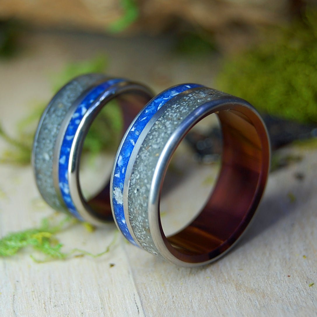 Carolina In My MInd | Holden NC Beach Sand - Unique Wedding Rings - Minter and Richter Designs