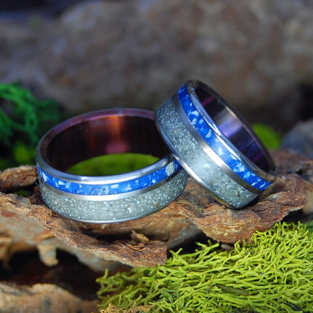 Carolina In My MInd | Holden NC Beach Sand - Unique Wedding Rings - Minter and Richter Designs