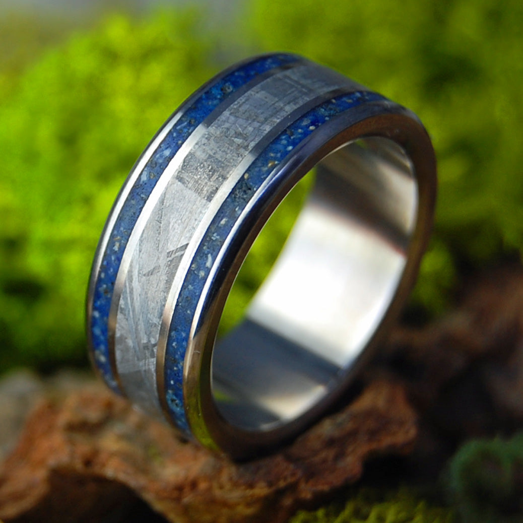 Carolina Meteorite | Men's Meteorite, Outer Banks Beach Sand, & Titanium Wedding Ring