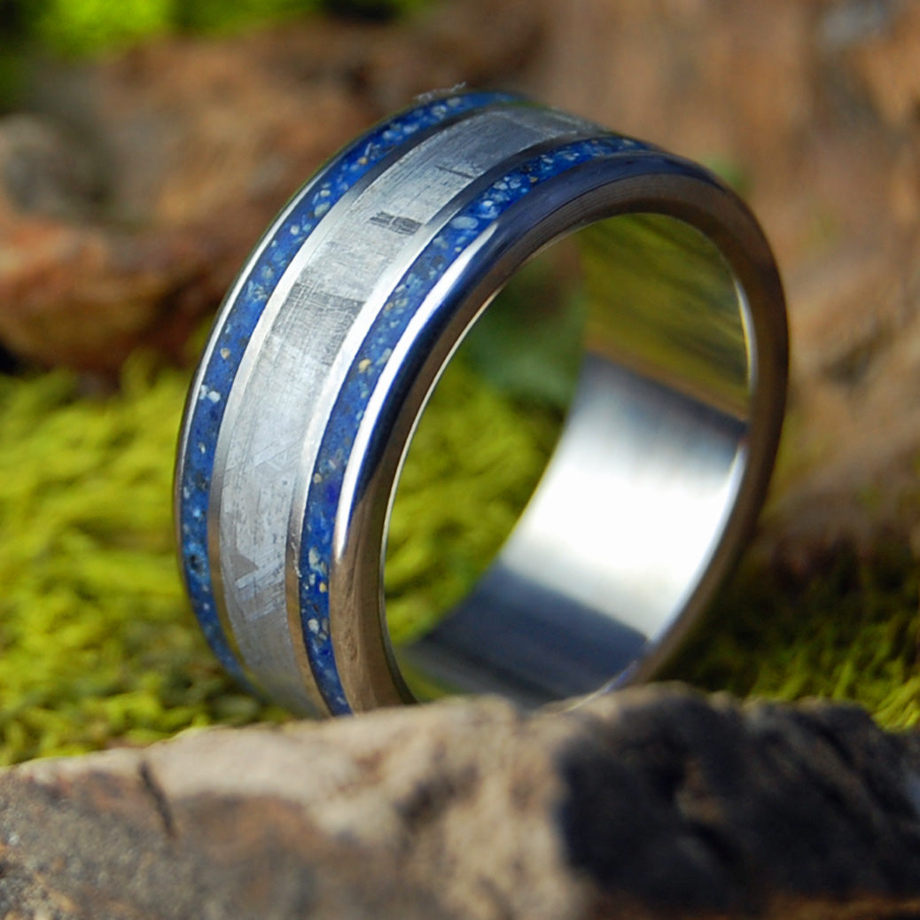 Carolina Meteorite | Men's Meteorite, Outer Banks Beach Sand, & Titanium Wedding Ring