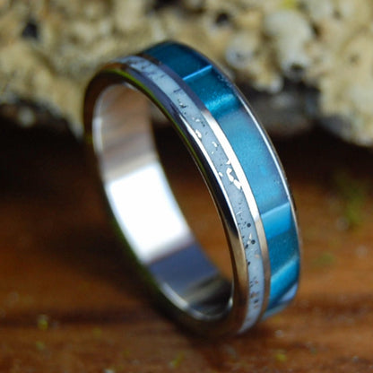 CESSNA TO THE MOON | Beach Sand, Cessna Plane Parts, Aquatic Resin & Titanium Wedding Ring - Minter and Richter Designs