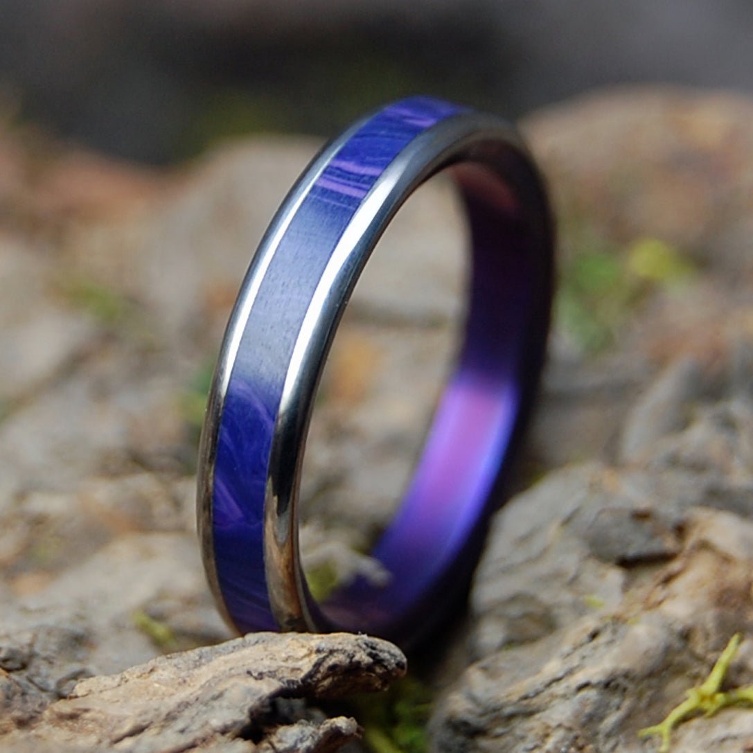 CHAROITE WONDERKIN | Charoite & Titanium Women's Wedding Ring - Minter and Richter Designs