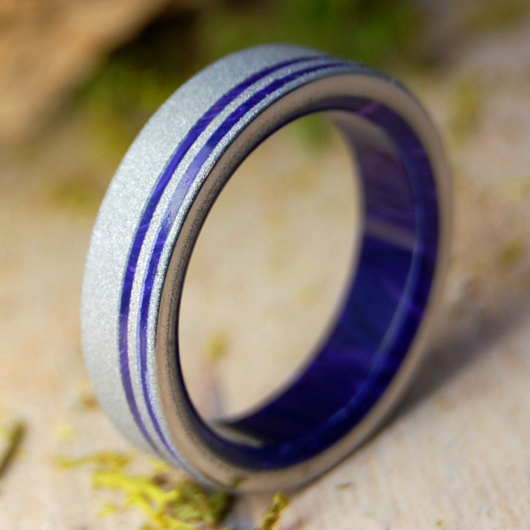 Charoite Dream | Men's Charoite Stone & Titanium Wedding Ring