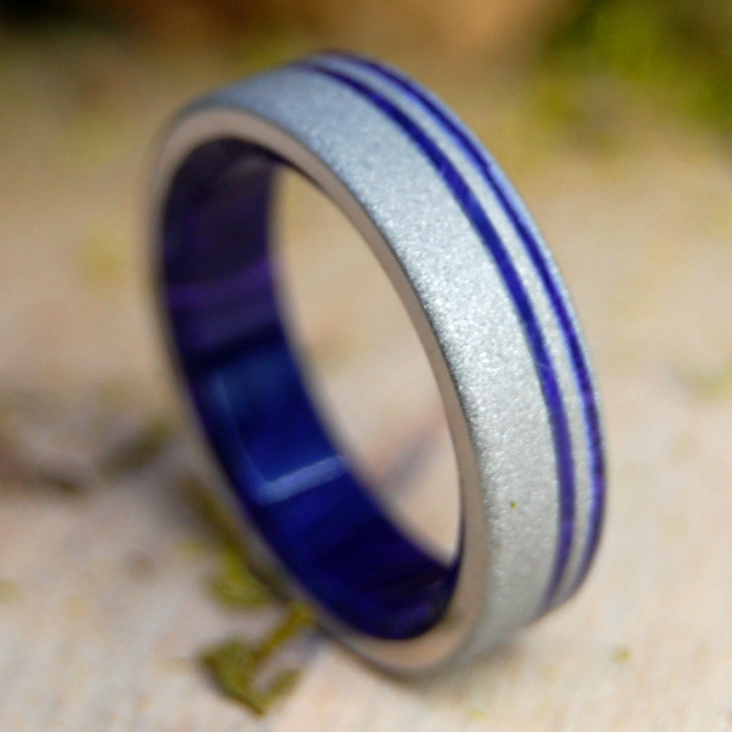 Charoite Dream | Men's Charoite Stone & Titanium Wedding Ring