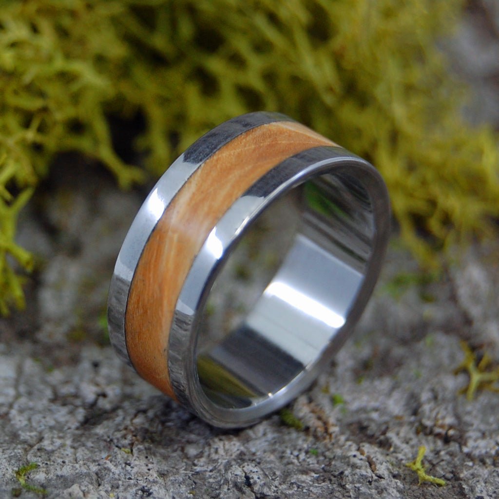 CLEAR BOX ELDER | Size 9 At 7.9mm | Box Elder Wood | Unique Wedding Band | On Sale - Minter and Richter Designs