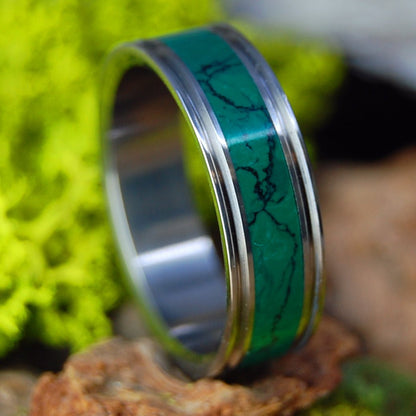 CLEOPATRA'S DESIRE | Men's Imperial Jade & Titanium Wedding Ring - Minter and Richter Designs