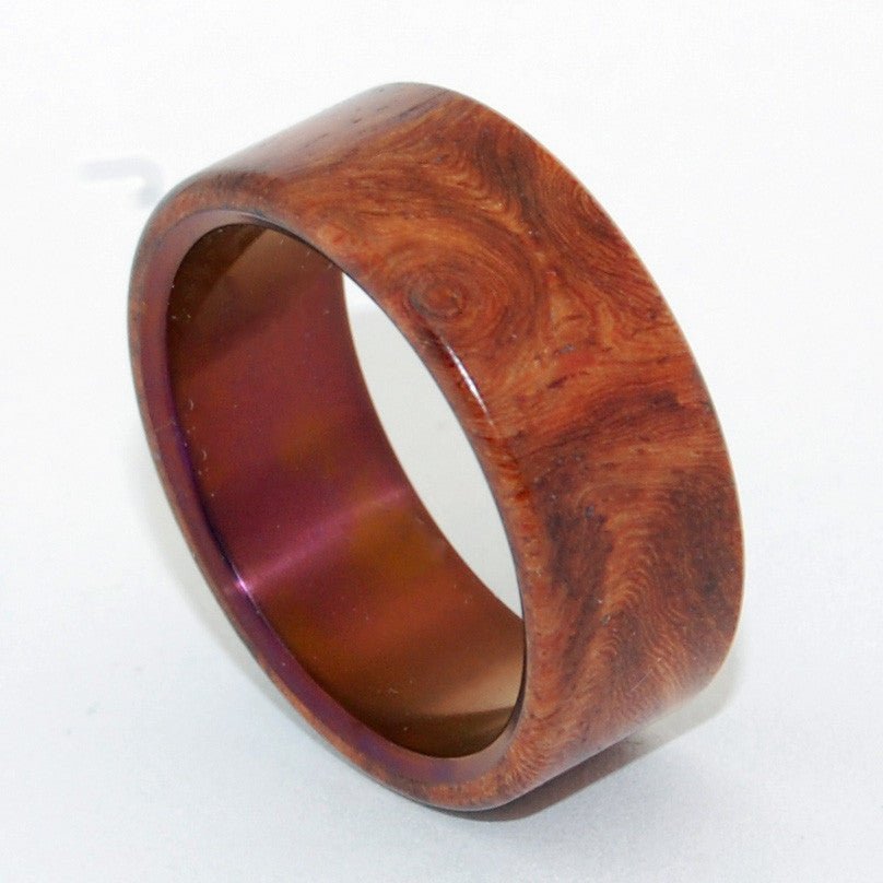 Communion | Men's Amboyna Wood & Titanium Wedding Ring - Minter and Richter Designs
