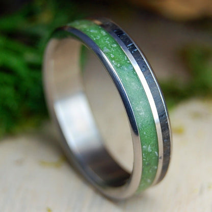 Connemara Bog Cove | Men's Connemara Marble, Irish Bog Oak & Titanium Wedding Ring - Minter and Richter Designs