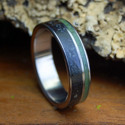 CONNEMARA LAVA | Men's Connemara Marble, Icelandic Lava & Titanium Wedding Ring - Minter and Richter Designs