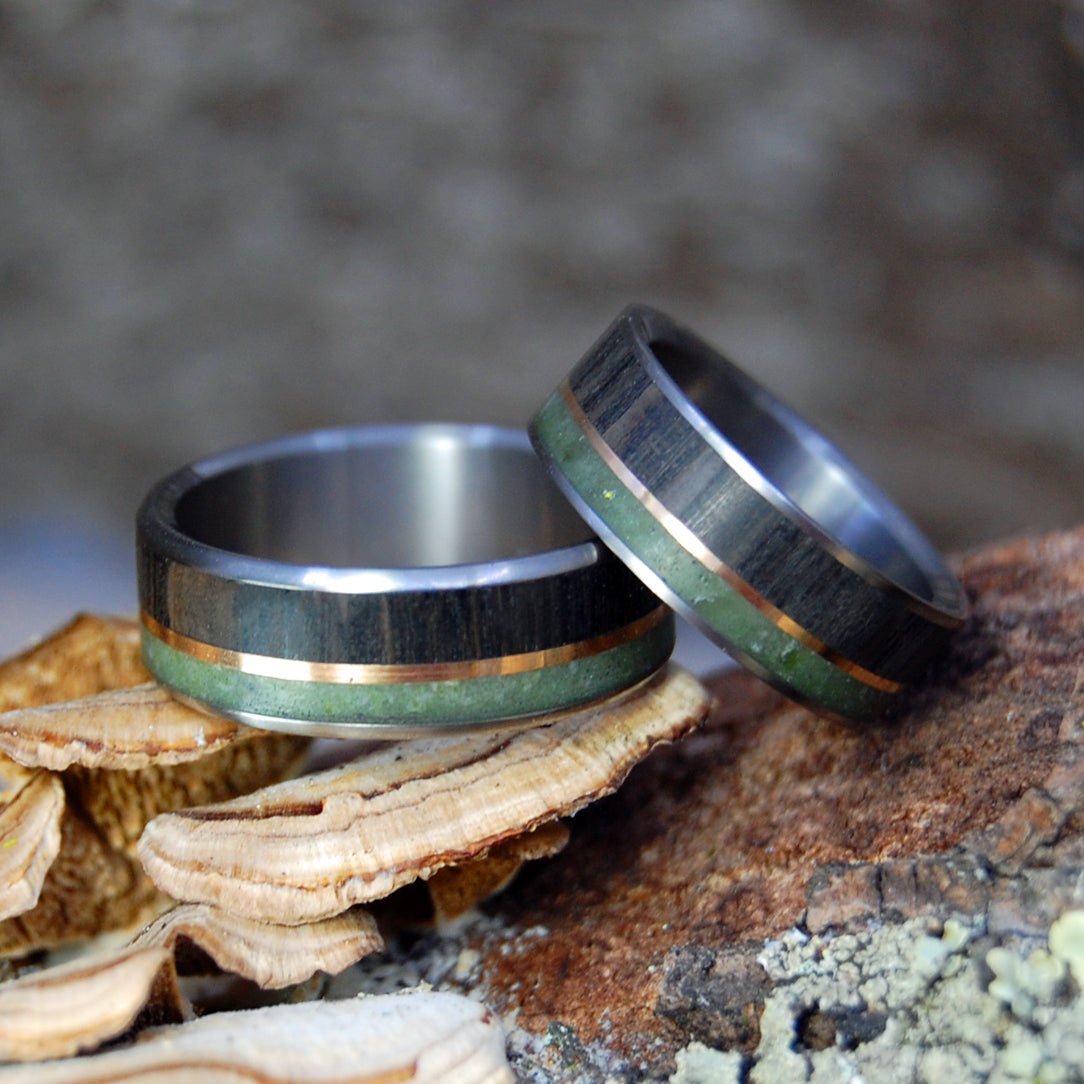 Connemara Marble Bog | Rare Connemara Marble & Irish Bog Oak - Irish Wedding Ring - Minter and Richter Designs