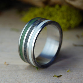THE MOOSE OF IRELAND | Moose Antler, Irish Bog Oak and Connemara Marble - Unique Wedding Rings - Minter and Richter Designs