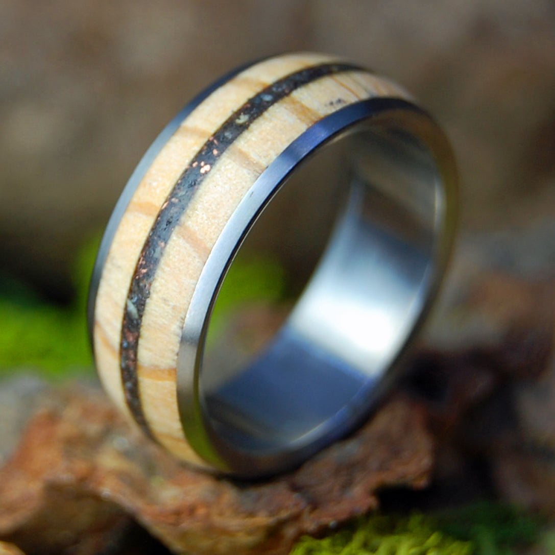 Copper Clad Uss Constitution 1812 | Men's USS Constitution Decking, Boston Sand & Titanium Wedding Ring - Minter and Richter Designs