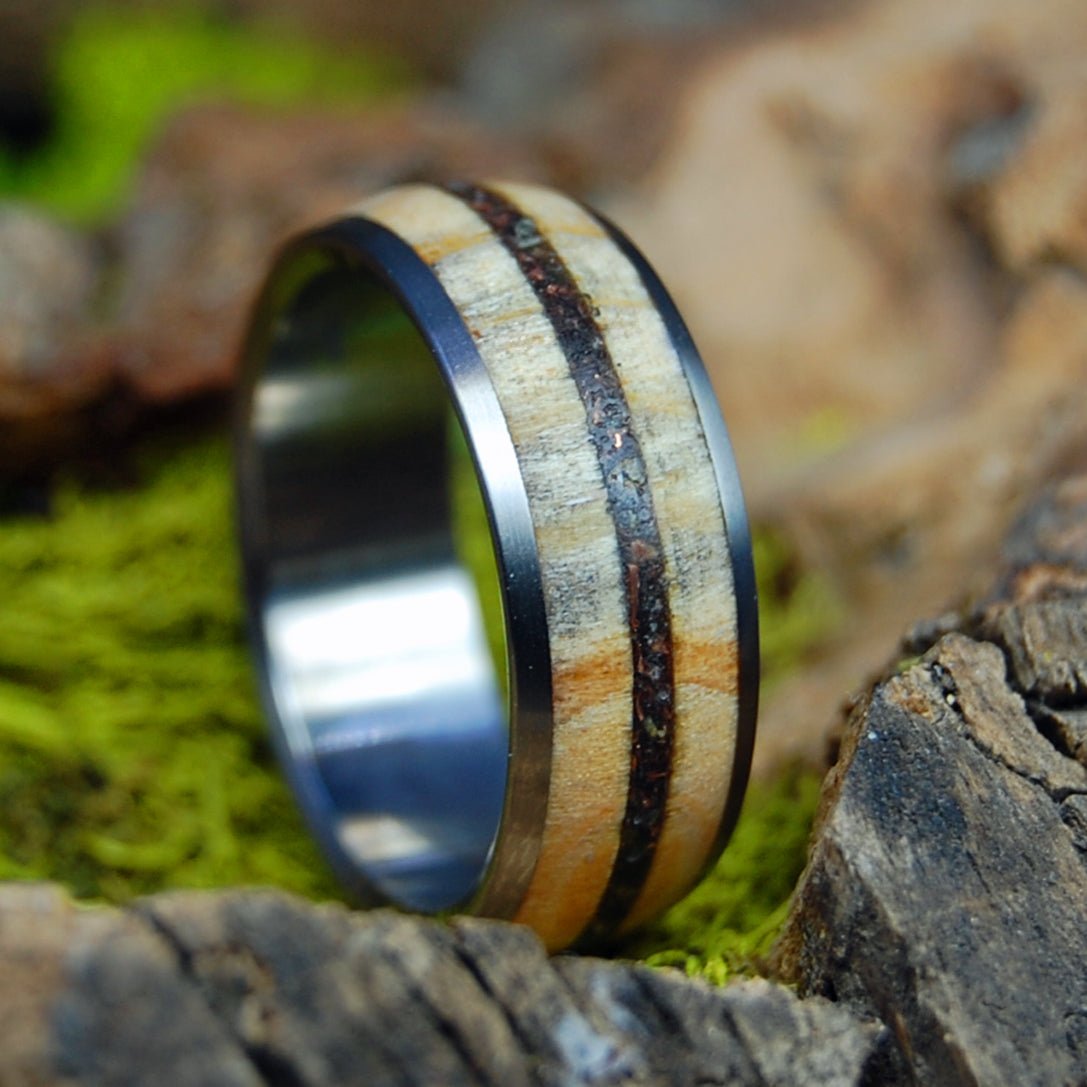 Copper Clad Uss Constitution 1812 | Men's USS Constitution Decking, Boston Sand & Titanium Wedding Ring - Minter and Richter Designs