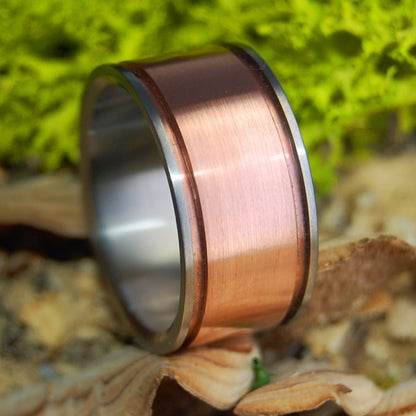 COPPER KINGPIN | Men's Copper & Titanium Wedding Ring - Minter and Richter Designs