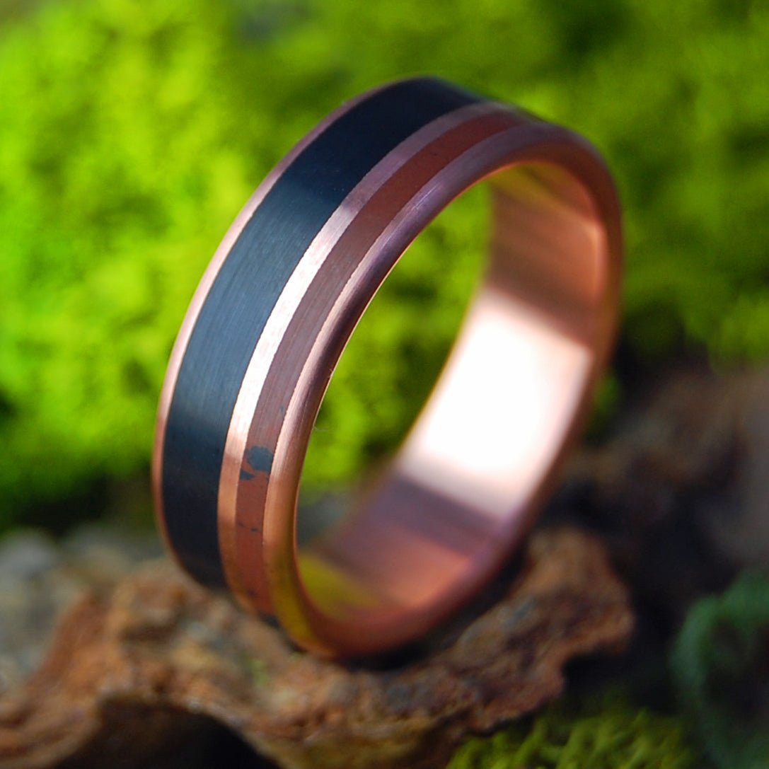 COPPER MOOD | Men's Copper, Onyx and Jasper Wedding Ring - Minter and Richter Designs