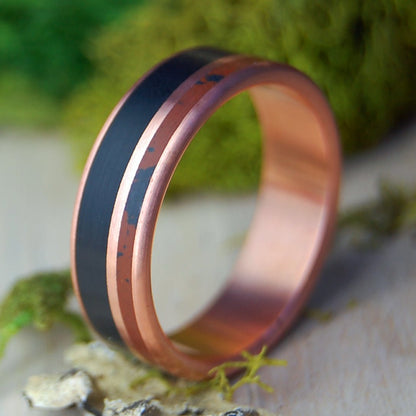 COPPER MOOD | Men's Copper, Onyx and Jasper Wedding Ring - Minter and Richter Designs