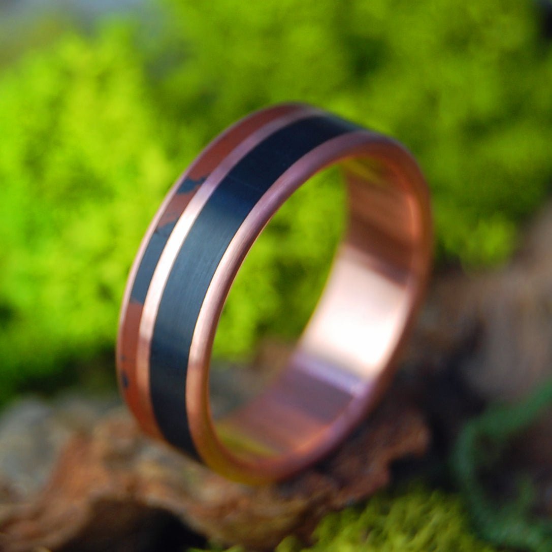 COPPER MOOD | Men's Copper, Onyx and Jasper Wedding Ring - Minter and Richter Designs