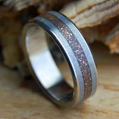 COPPER SILVER STAR | Men's Crushed Copper, Lava & Silver M3 Wedding Ring - Minter and Richter Designs