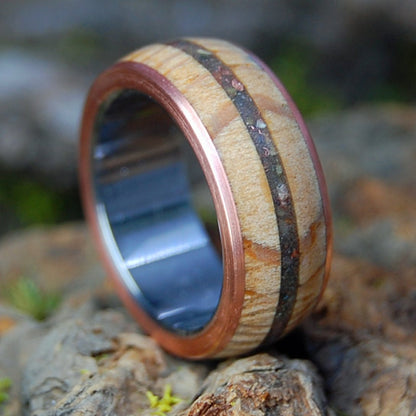 COPPER USS CONSTITUTION WAR OF 1812 | Men's USS Constitution Decking, Boston Sand & Titanium Wedding Ring - Minter and Richter Designs