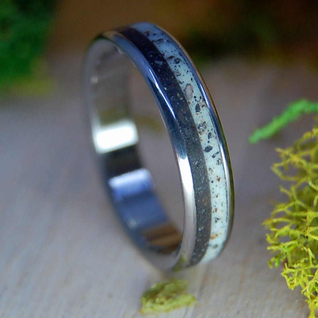Crowder Oklahoma | Women's Beach Sand, Rocks & Titanium Wedding Ring - Minter and Richter Designs