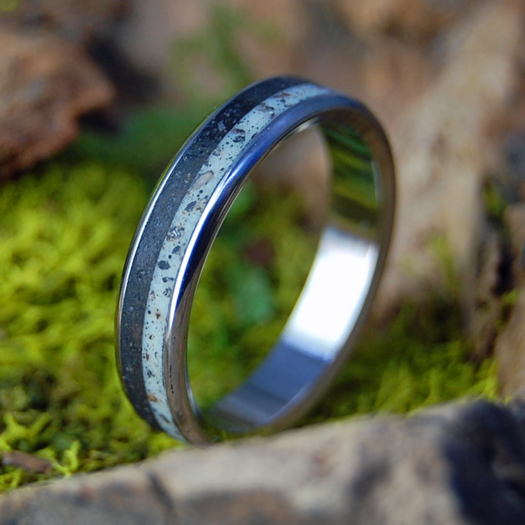Crowder Oklahoma | Women's Beach Sand, Rocks & Titanium Wedding Ring - Minter and Richter Designs
