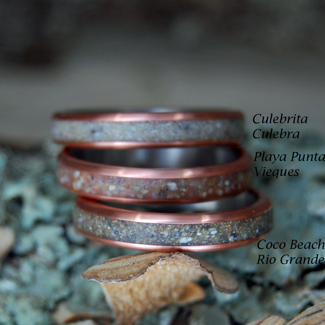 BEACH LOVER STACKERS |  Beach Sand from Any Beach - Unique Wedding & Engagement Rings - Minter and Richter Designs