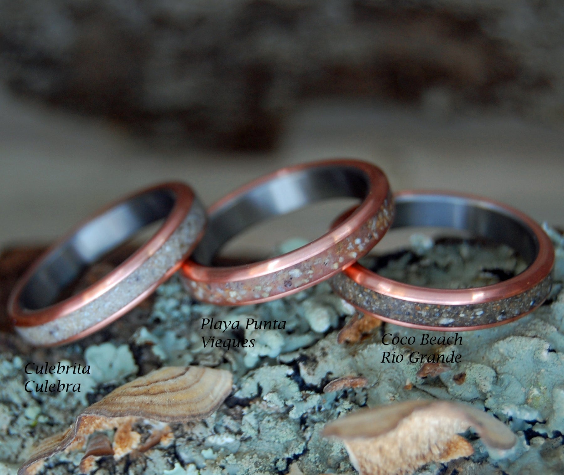BEACH LOVER STACKERS |  Beach Sand from Any Beach - Unique Wedding & Engagement Rings - Minter and Richter Designs