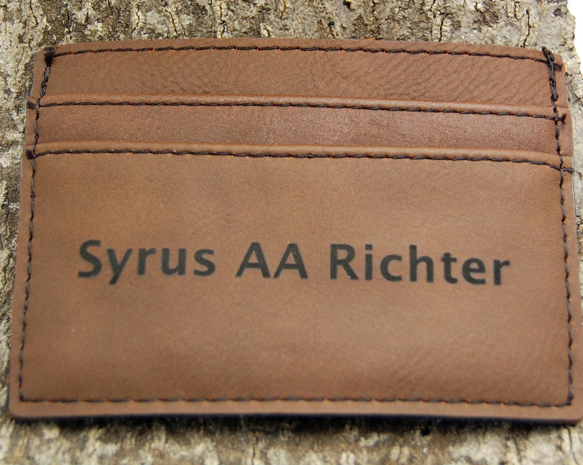 Customizable Dark Brown Leatherette Wallet And Money Clip - Minter and Richter Designs