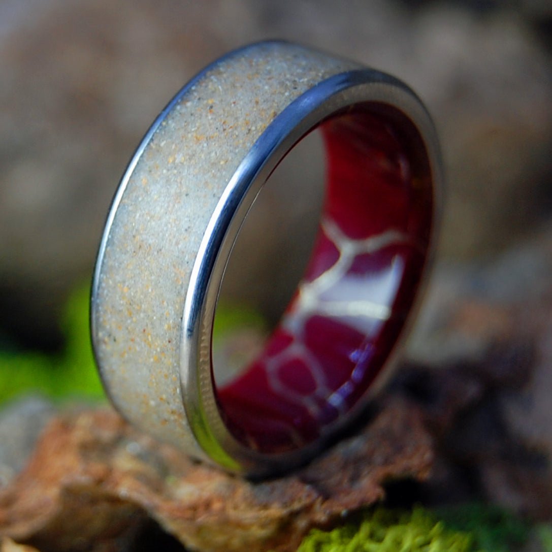 D - Day Landing | Men's Omaha Beach Sand, Normandy France & Titanium Military Memorial Wedding Ring - Minter and Richter Designs