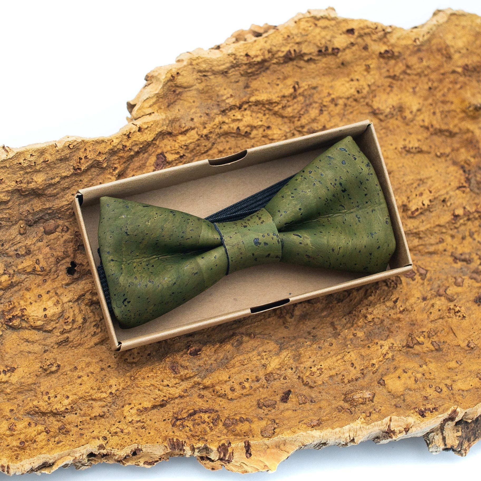 Dark Green Smart Cork Bow - Tie - Handmade Bow Tie - Groomsmen Gift - Minter and Richter Designs
