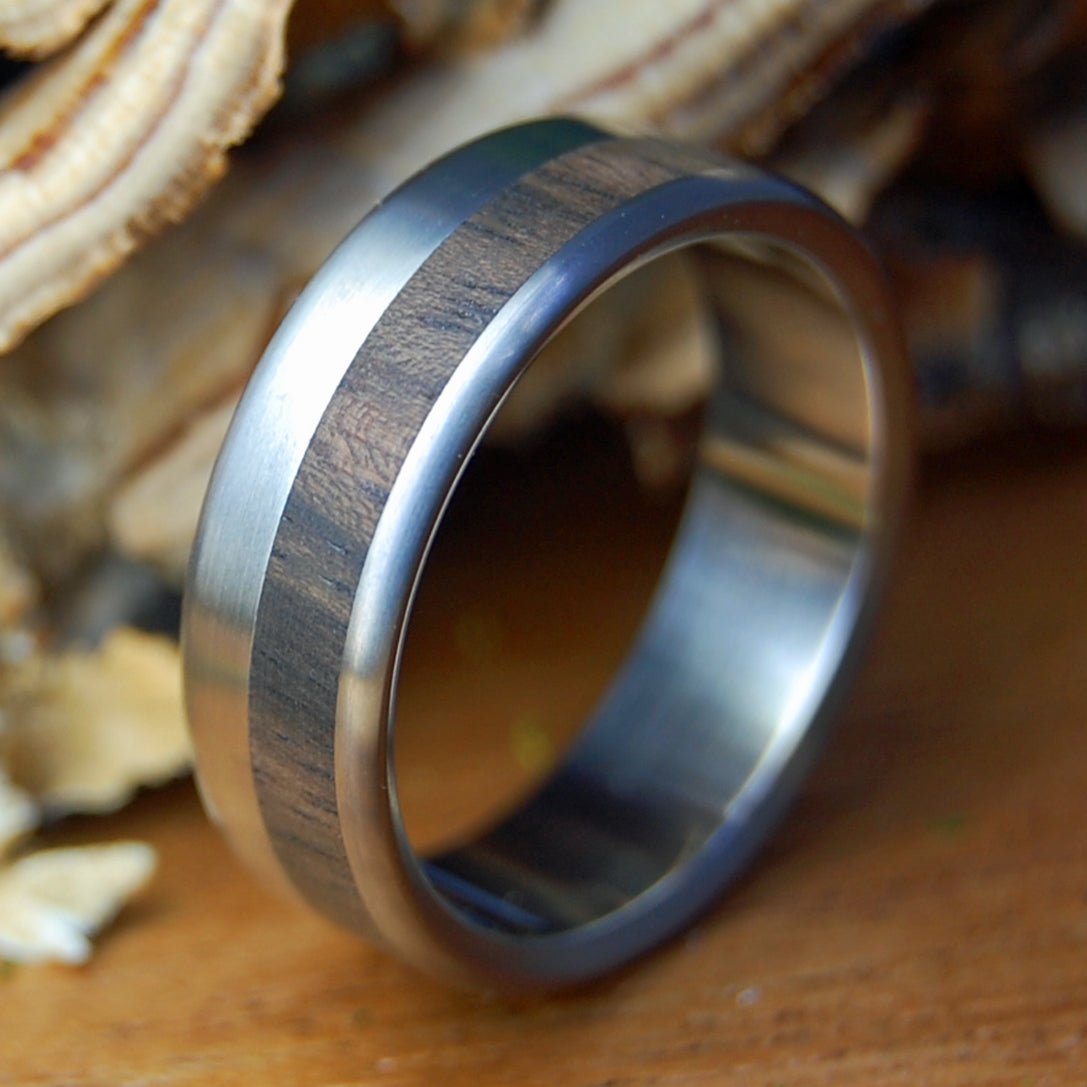 DARK OLIVE | Men's Dark Olive Wood & Titanium Wedding Ring - Minter and Richter Designs