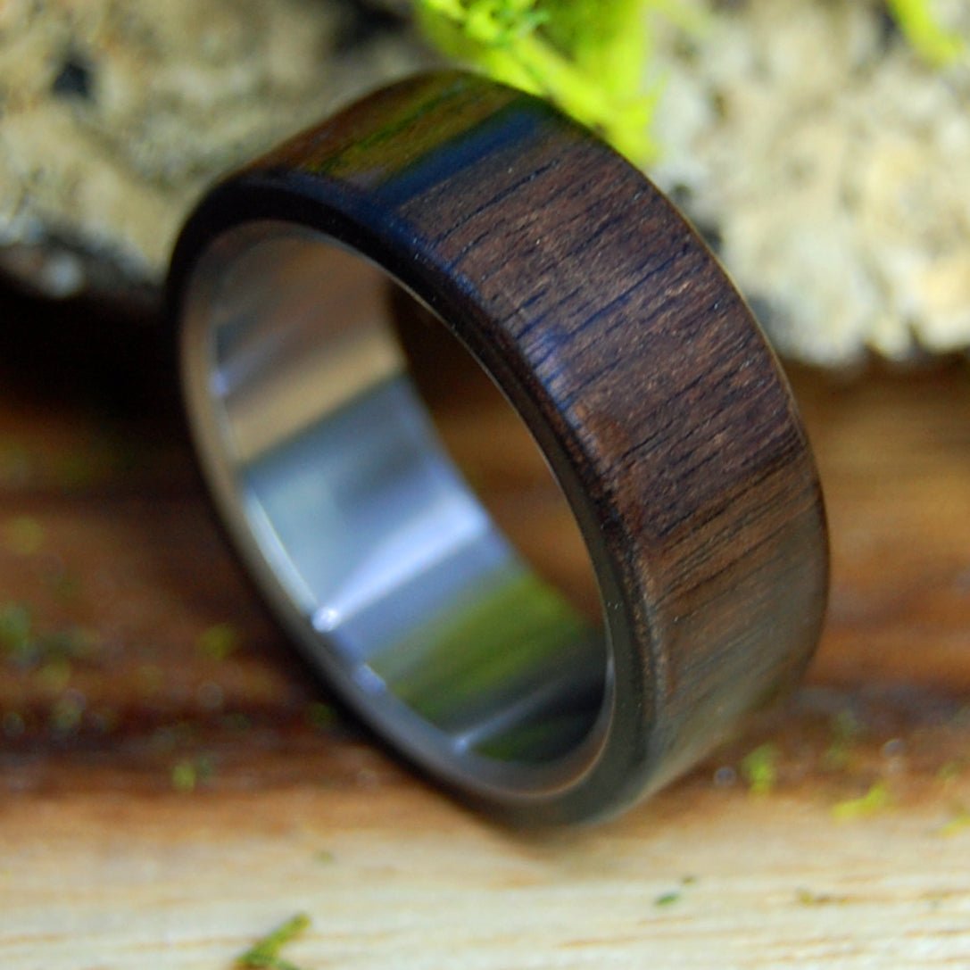 DIOSPYROS CRASSIFLORA | Men's African Ebony Wood & Titanium Wedding Ring - Minter and Richter Designs