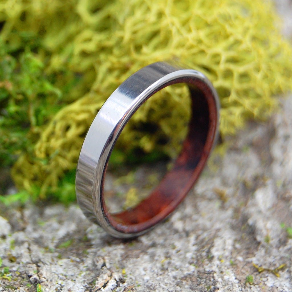 EBONY DARK MAPLE KORE | Size 8.25 At 4mm | Titanium Wedding Ring | On Sale - Minter and Richter Designs