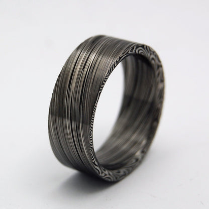 Everest | Men's Damasteel & Titanium Wedding Ring - Minter and Richter Designs