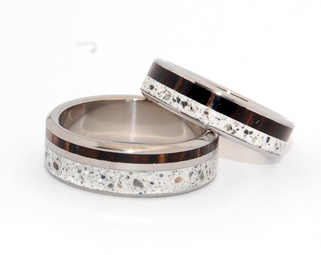 Faith & Truth | Beach Sand & Palm Tree Wood Wedding Ring - Unique Wedding Ring - Minter and Richter Designs