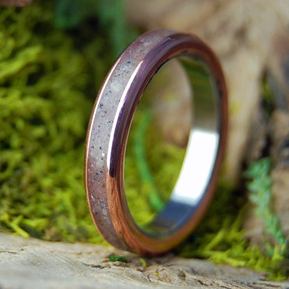 FALMOUTH HEIGHTS | MA & Florida Beach Sand, Copper & Titanium Wedding Ring - Minter and Richter Designs