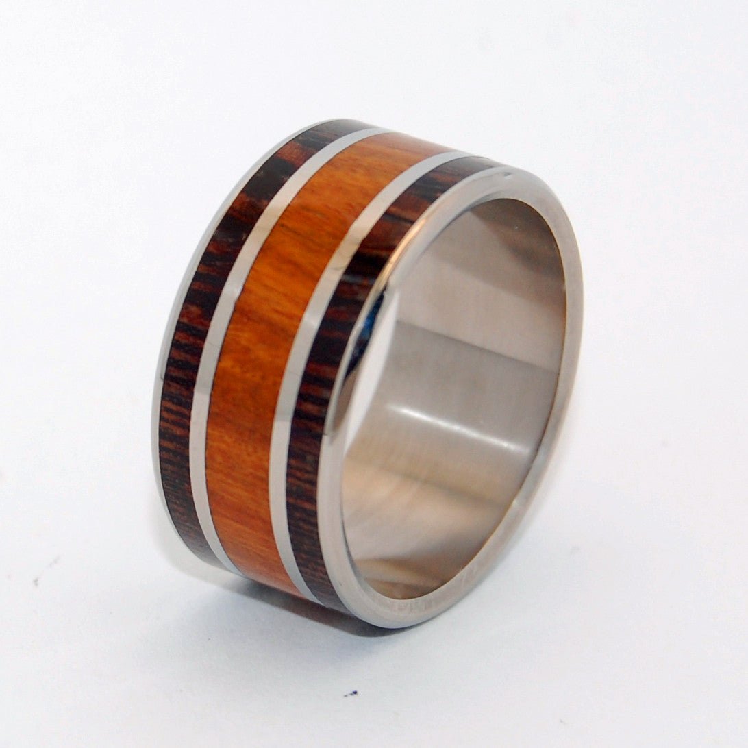 Minter + Richter | FIND ME | Ancient Kauri Wood - Titanium Wedding Ring ...