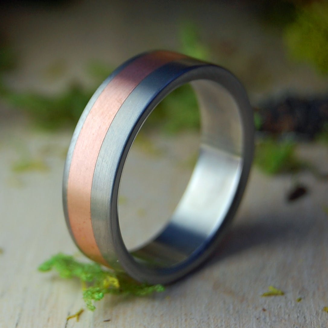 Flat Coppersmith | Men's Copper & Titanium Wedding Ring - Minter and Richter Designs