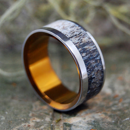 Found Moose Antler | Men's Moose Antler & Titanium Wedding Ring - Minter and Richter Designs