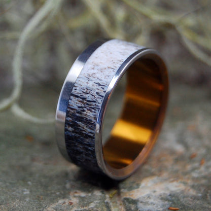 Found Moose Antler | Men's Moose Antler & Titanium Wedding Ring - Minter and Richter Designs