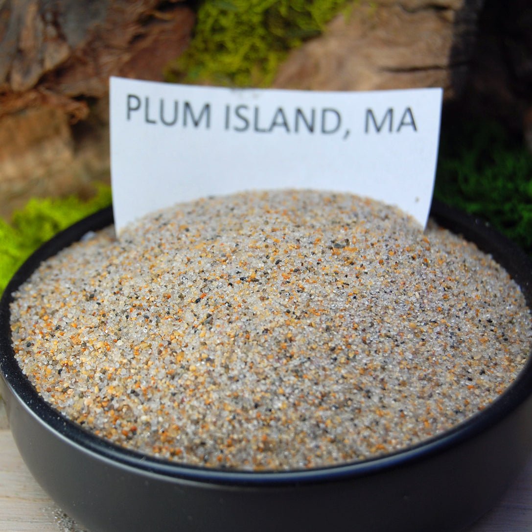 Founded 1614 Plum Island, MA | Men's African Ebony Wood, Plum Island Beach Sand, Titanium & Copper Wedding Ring - Minter and Richter Designs