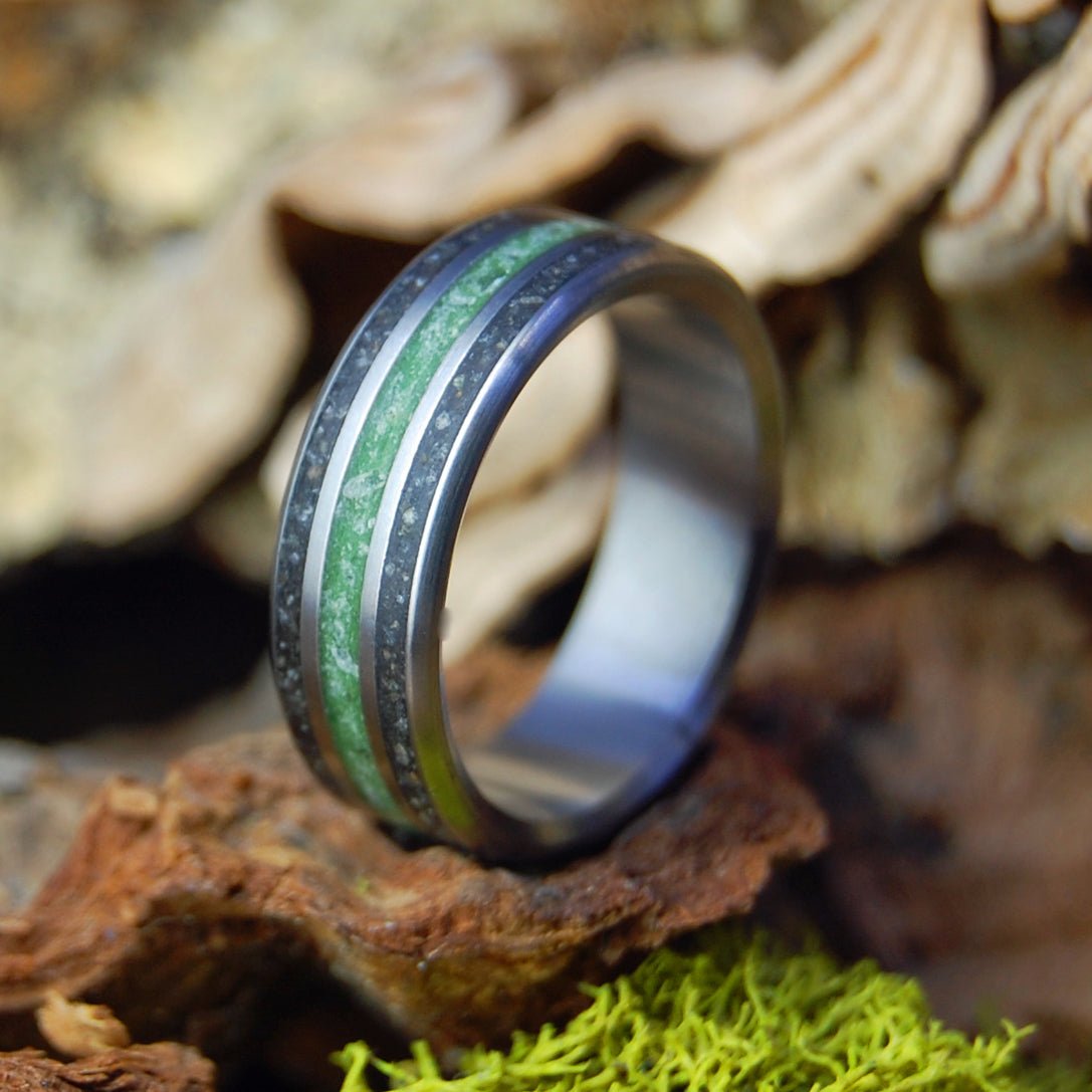 From Germany To Ireland | Men's German Earth, Connemara Marble & Titanium Wedding Ring - Minter and Richter Designs