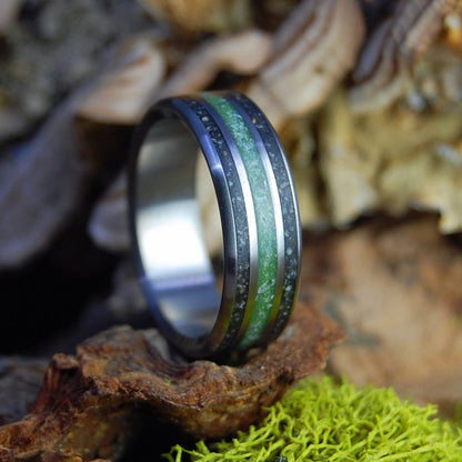From Germany To Ireland | Men's German Earth, Connemara Marble & Titanium Wedding Ring - Minter and Richter Designs