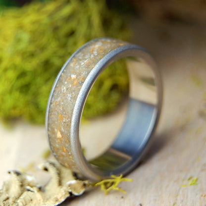 Glacier National Park Blasted | Men's Crushed Rock & Titanium Wedding Ring - Minter and Richter Designs